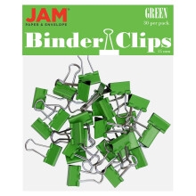 JAM PAPER Kleurrijke Binder Clips - Extra Klein - 3/5 Inch (15 mm) - Groene Binderclips - 30/Pack