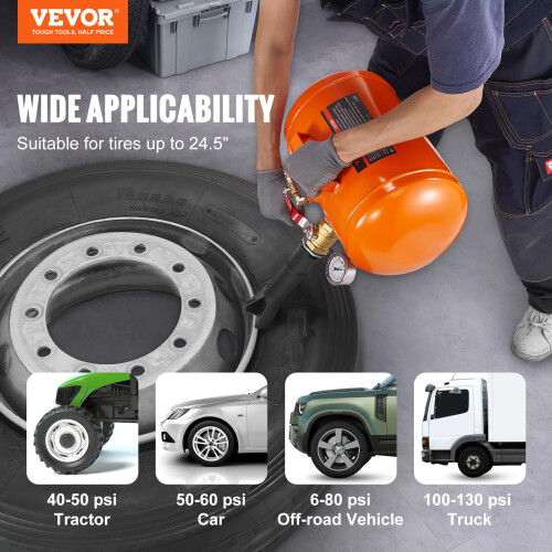 VEVOR VEVOR Συσκευή Στερέωσης Ελαστικών, 5 Γαλ./19L με Μανόμετρο & Λαβή, 145 PSI 1