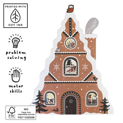 Pepparkakor hus golvpussel 24 stora bitar vinterlov 1