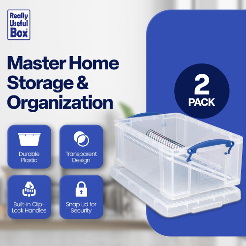 Really Useful Really Useful Box 9 Λίτρων Πλαστικά Δοχεία Αποθήκευσης με Καπάκια και Χερούλια 1