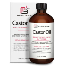 Óleo de Rícino Puro 500mL - Sem Hexano, Prensado a Frio em Garrafa de Vidro para Cuidado do Cabelo e Pele