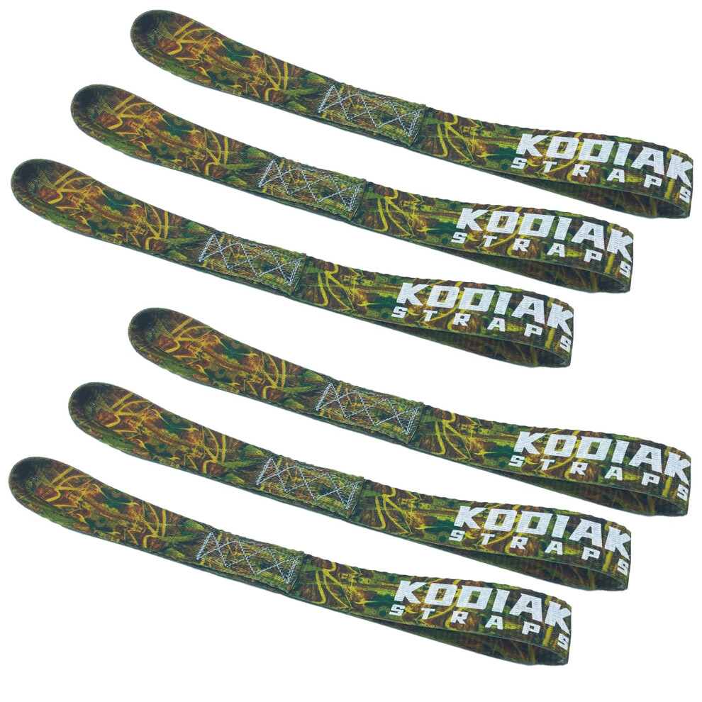 Soft Loop Tie Down Straps - 1.5 X 18 Inches- 10 000 Lb Load Capacity - Camo 6 Pack - Loops For Securing Atv Utv Motorcycles Scooters Dirt Bikes L 746559420080
