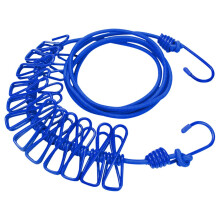 ALINNA Intrekbare draagbare waslijn Reiswaslijn met 12 wasknijpers voor wasgoed binnenshuis Drogen Outdoor Campingaccessoires (blauw)