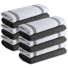 Infinitee Xclusives Premium Kitchen Towels - [Pack of 12] 100% Cotton Kitchen Hand Towels (15 x 25 Inches) - Dish Towels for Kitchen |Grey|