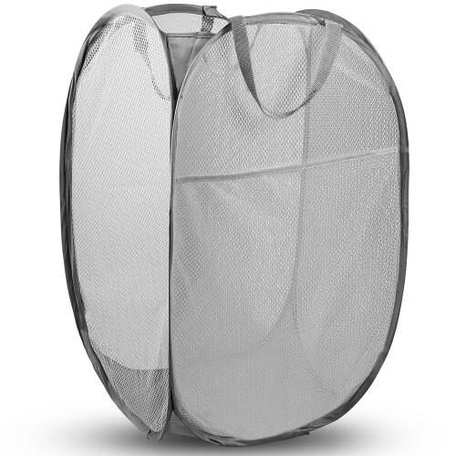 Borsa portabiancheria – 33 cm, grande capacità, con tasca in rete