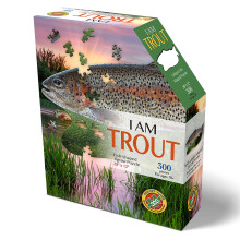Madd Capp: I AM Trout - Legpuzzel van 300 stukjes - Visvormige puzzel 28x12 Afgewerkt formaat Inclusief leuke weetjesboekje