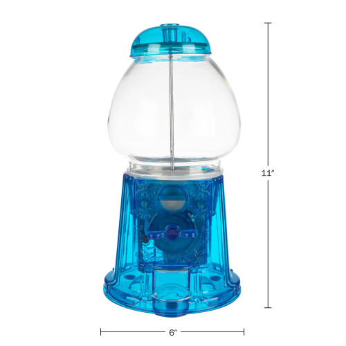 Máquina de Chicletes Transparente de 11 Polegadas - Dispensador de Doces Operado por Moeda (Azul) 1