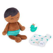 Lullababy - Bambola da bagno lavabile da 14 pollici, maschio - Corpo morbido di peluche per veri giochi d'acqua - Capelli biondi e accessori per