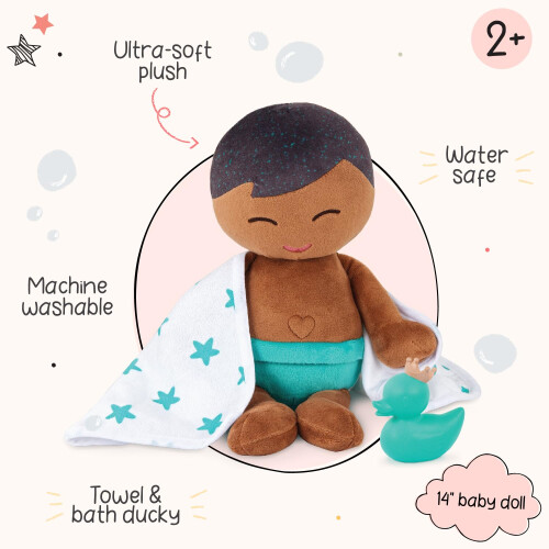 Lullababy - Boneco de Banho Lavável de 14 polegadas - Corpo Macio para Brincar na Água - Cabelo Loiro 2