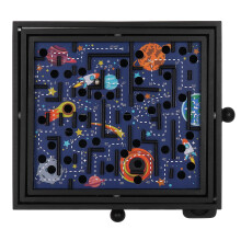 STERLING Games Wooden Labyrinth Space Shuttle Theme Tilt Maze Game with Marble Ball and 60 Waypoints for 6 Years Up 13.5"""" x 13"""" Board
