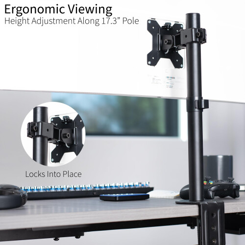 Vivo VIVO Στήριξη Μόνιτορ Clamp-on Ultra Wide, Ρυθμιζόμενη Βάση για 1 Οθόνη έως 45 ίντσες 2