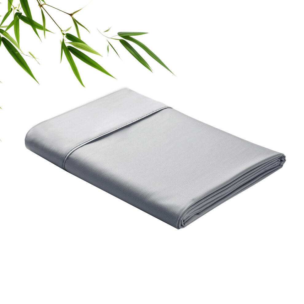 Solo Lenzuola In Viscosa Di Bamb , 400 Fili, In Raso, Per Letto King Size, Morbide E Rinfrescanti, Per Chi Dorme Caldo, Setose E Traspiranti (Gri-image