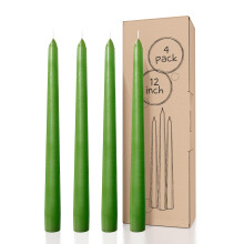 CANDWAX 12 inch Taper Candles Set of 4 - Dripless and Smokeless Candle Unscented - Slow Burning Candle Sticks Perfect as Dinner Candles and Household