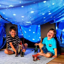 Molcey Deken Fortbouwpakket voor kinderen 4-8 8-12+ - Bouw een kinderfortdeken voor kinderen - Ultieme kinderforten Binnen-/buitenfort - Meisjes/jong