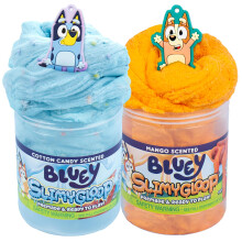 Bluey SLIMYGLOOP 2-Pack - 7.5 & 8 oz Fluffy Scented Slime with Glitter & Hidden Charms, 224372