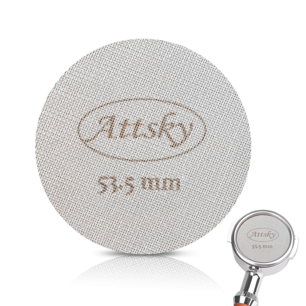 Filtro De Disco Attsky De 53,5 Mm Para Portafiltro De 54 Mm, Reutilizable, De 1,7 Mm De Grosor Y 150 M De Acero Inoxidable 316.-image
