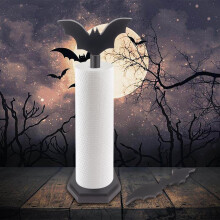 Bat Paper Towel Holder Paper Towel Roll Holder for Kitchen Bathroom Halloween Kitchen Decor Goth Kitchen Decor with Coffin Base Gothic Kitchen Dec
