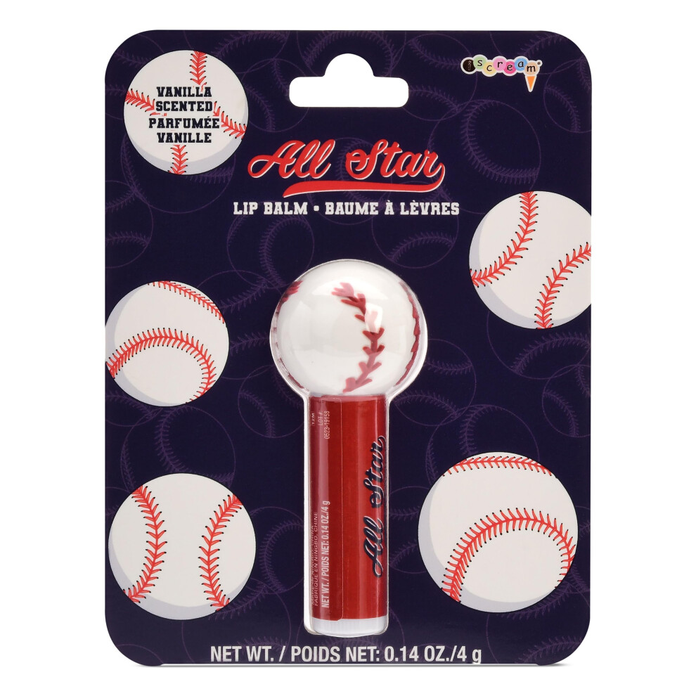 Iscream Sport-Tastic Baseball Softball Shaped Vanilla Scented Lip Balm