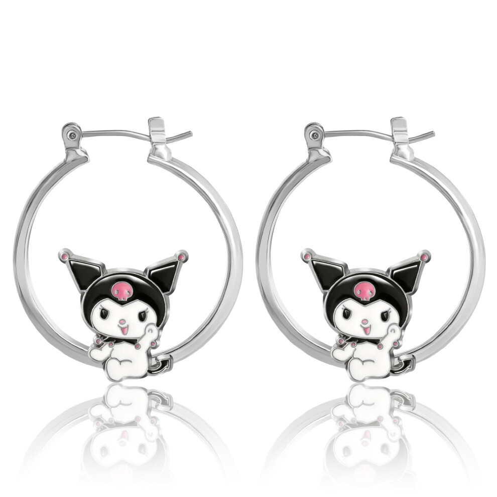 Hello Kitty Sanrio And Friends Womens Hoop Earrings - Enamel Kuromi My Melody Official License Gifts Not,Specified