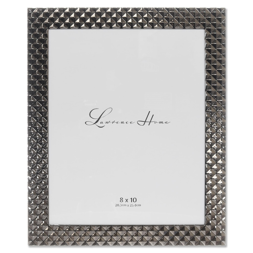 Lawrence Frames - Cornice Per Foto In Metallo Lucido Con Motivo A Diamante, 8X10, Nero Fumo-image