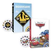 Moonlite Storytime Storybook Reels 2 Story Set Cars and Diggersaurs Digital Stories for Projector Toddler Early Learning Gifts for Kids Ages