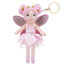 Juni Tuin 7" Betoverde Tuin Fee Pop Elara - Zachte Sleutelhanger - Tas Charm Cadeau voor Meisjes - Roze