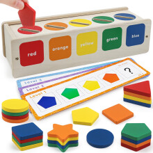Wooden Sorting Toys Montessori Color & Shape Sorter Class Activity Toddlers Fine Motor Game for Colors and Shapes Recognition X-mas Stocking stuffers