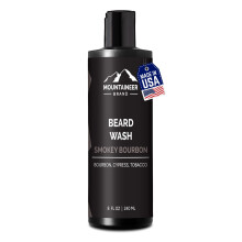 Lavaggio per barba da uomo di marca Mountaineer | Shampoo da barba naturale al 100% | Schiuma ammorbidente per la pulizia densa di capelli e pell