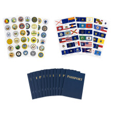 Hygloss Products 10 res tlevlknyv 108 amerikai llam zszljval s pecstjvel, gyerekeknek s tanroknak sznt matrickkal, tartalmazza mind az