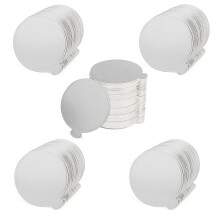 Senjeok 500 stk 3,5 tommer s?lv mini kageplader rundt kage pap mini cupcake boards kagebase til mousse dessert display