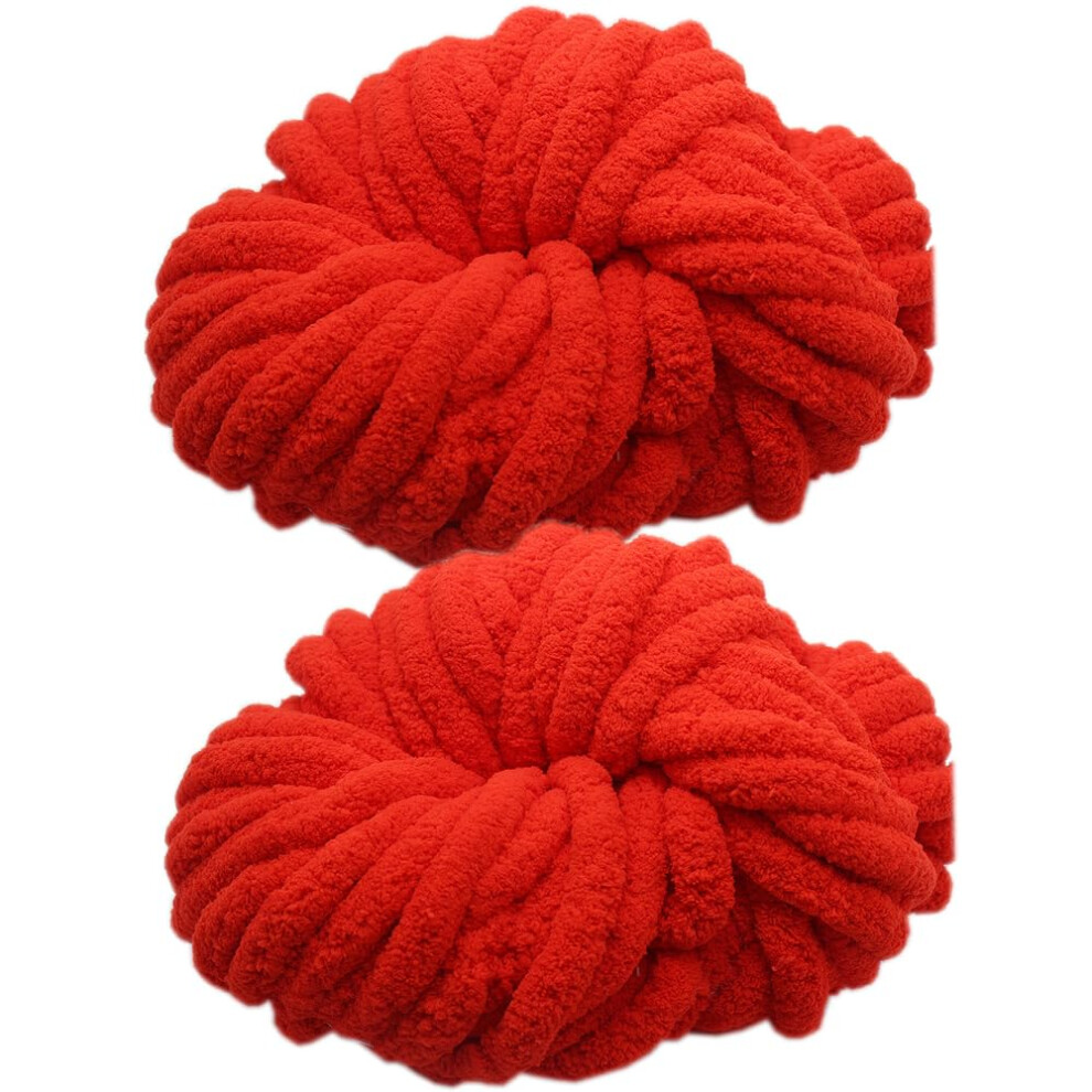 2 Bollen Chunky Chenille Garens voor Deken, Super Zacht Dikke Fluffy Jumbo Chenille-Style Garens