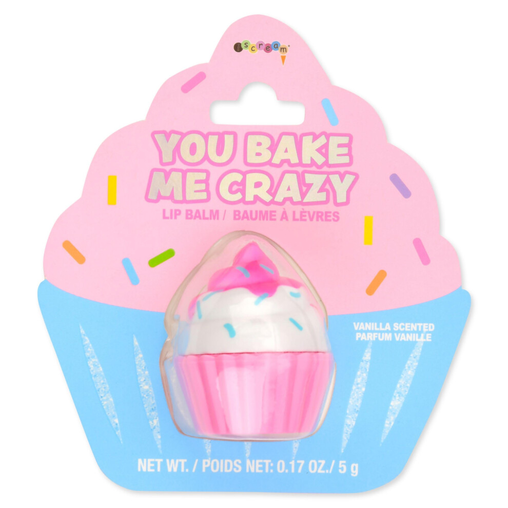 Iscream You Bake Me Crazy Cupcake Shaped Vanilla Scented Lip Balm