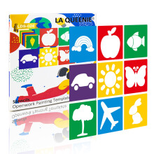 LA QUEENIE 24 plantillas para ni   os, plantillas de dibujo grandes, plantillas de tiza de 8 pulgadas, lavables, kit de plantillas de formas para m