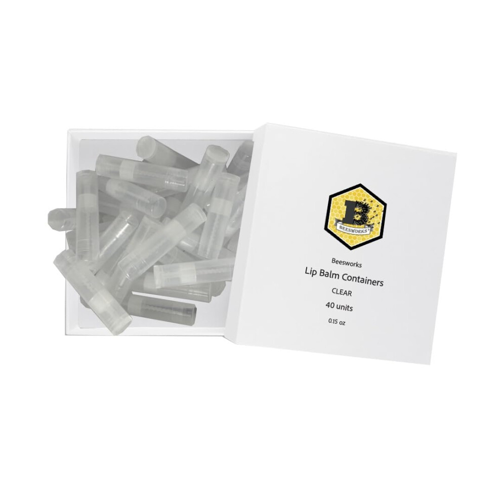 Beesworks Lippenbalsambeh Lter, Runde Tuben | 40Er-Pack | Transparente 0,15-Oz-Beh Lter Mit Deckel, Hergestellt In Den Usa | F R Selbstgemachten-image