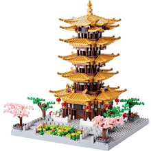 Wriyvngs Arquitetura chinesa Famamos famosos blocos de micro -edif   cio colecion   veis para adultos 2200pcs Modelo criativo - Torre de guindaste am