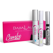 DABALASH Trio Combo - Professional Eyelash & Brow Strengthener 0.18 oz Waterproof Mascara 0.45 oz & Gentle Vegan Mascara 0.3oz - Give Your Own Las