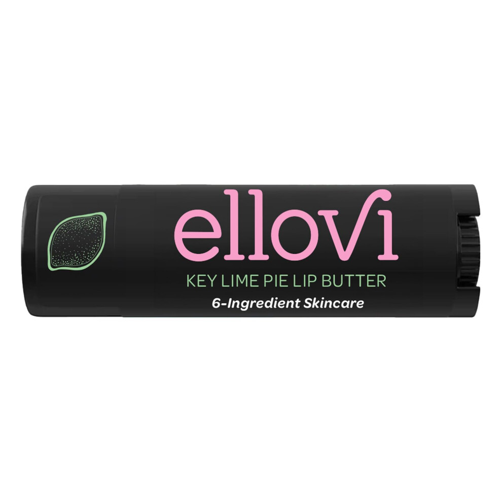 Ellovi Natural Lip Butter Lip Balm - Key Lime - Pure Enough To Eat - Made With Just 6 Vegan Ingredients - Moisturizing Lip Care For All Day Hydration