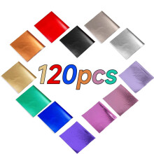 Guldbladplader 12 farver 120 ark til DIY Art Decoration Nails Handicrafts Bronzing m?belmaleri harpiks