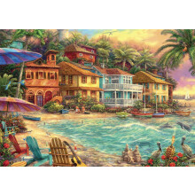 Buffalo Games - Chuck Pinson - Chuck Pinson - Island Time - 300 Piece Jigsaw Puzzle for Adults -Challenging Puzzle Perfect for Game Nights - Fini