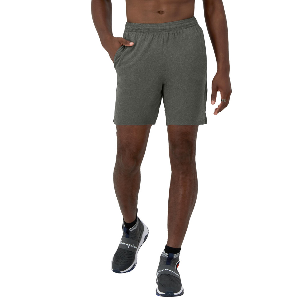 Champion Sport  Moisture Wicking  Athletic Men  Gym Shorts (Reg. or Big & Tall)  Granite Heather Reflective C  Small