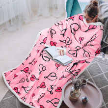 Tirrinia Sherpa Wearable Blanket With Sleeves Full Body Throw Reading Wrap TV Blankets Cozy Blanket Robe Snuggle Gift for Adult Women Men Mom