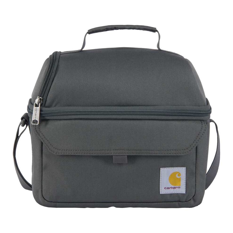 Carhartt 12 Can Two Compartment Lunch Box | Durable  Fully-Insulated Lunch Bag for Women & Men  Large Lunchbox (Gravel)