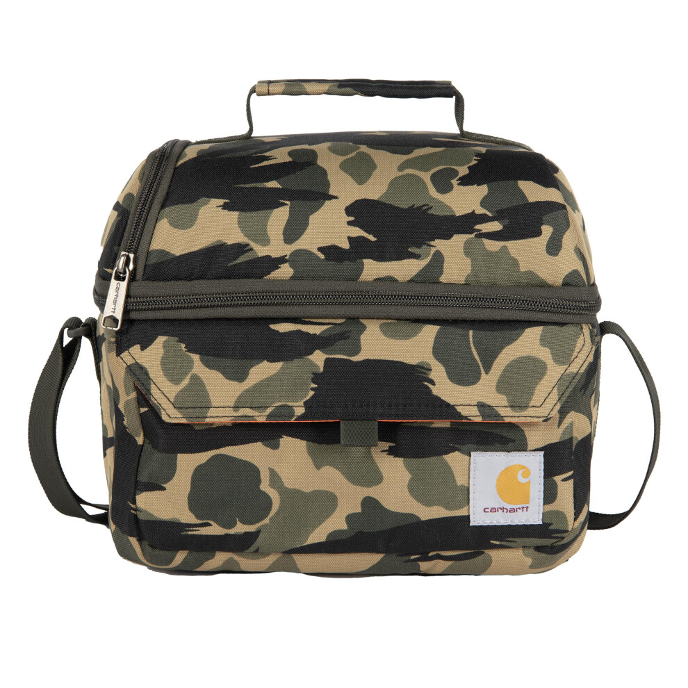 Carhartt 12 Can Two Compartment Lunch Box | Durable  Fully-Insulated Lunch Bag for Women & Men  Duck Blind Case  Large Lunchbox (Blind Duck Camo)