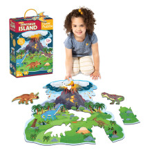 Peaceable Kingdom Dinosaur Island Vloerpuzzel - Dikke en stevige puzzelstukken - Inclusief opbergdoos met draagkoord - Meer dan 90 cm hoog - Vloerpuz