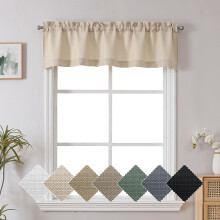 Chyhomenyc Raam Valance, Lichtdoorlatende Faux Linnen Slub Textuur, Cafe Valance voor Badkamer