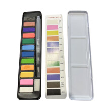 2025 Watercolor Paint Set, 12 Vivid Colors in Portable Box, Perfect Travel Watercolor Set for Amateur Hobbyists Painting Lovers