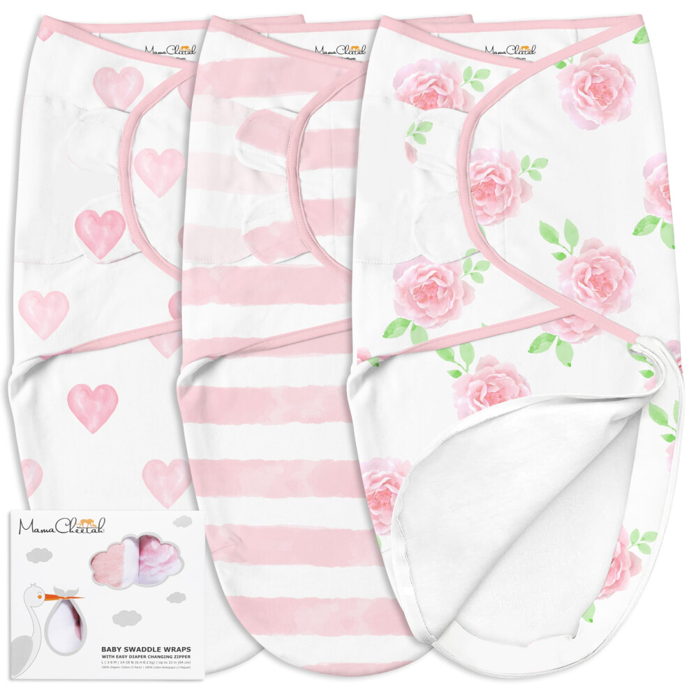 Baby Swaddle Blanket With Zipper Newborn Swaddle Sack Baby Swaddles Sleep Sack 0-3 Months Baby Swaddle Wrap With Easy Change Zipper Fo Mama Cheetah