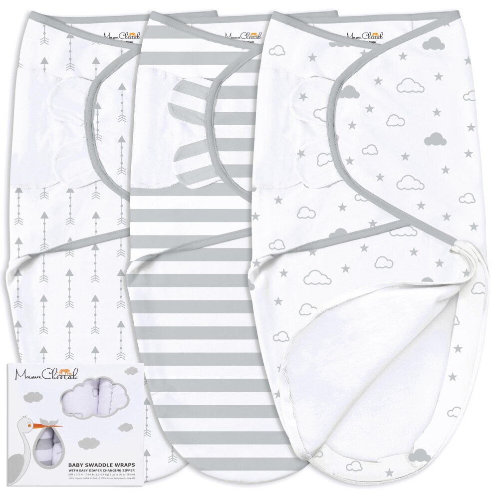 Baby Swaddle Blanket With Zipper Newborn Swaddle Sack Baby Swaddles Sleep Sack 0-3 Months Baby Swaddle Wrap With Easy Change Zipper Fo Mama Cheetah