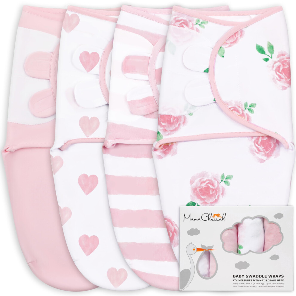 Baby Swaddle Sack Organic Swaddle Blanket Newborn Swaddle Sleep Sacks Adjustable Infant Swaddle Wrap Easy Swaddles For Boy Girl 0-3 M Mama Cheetah