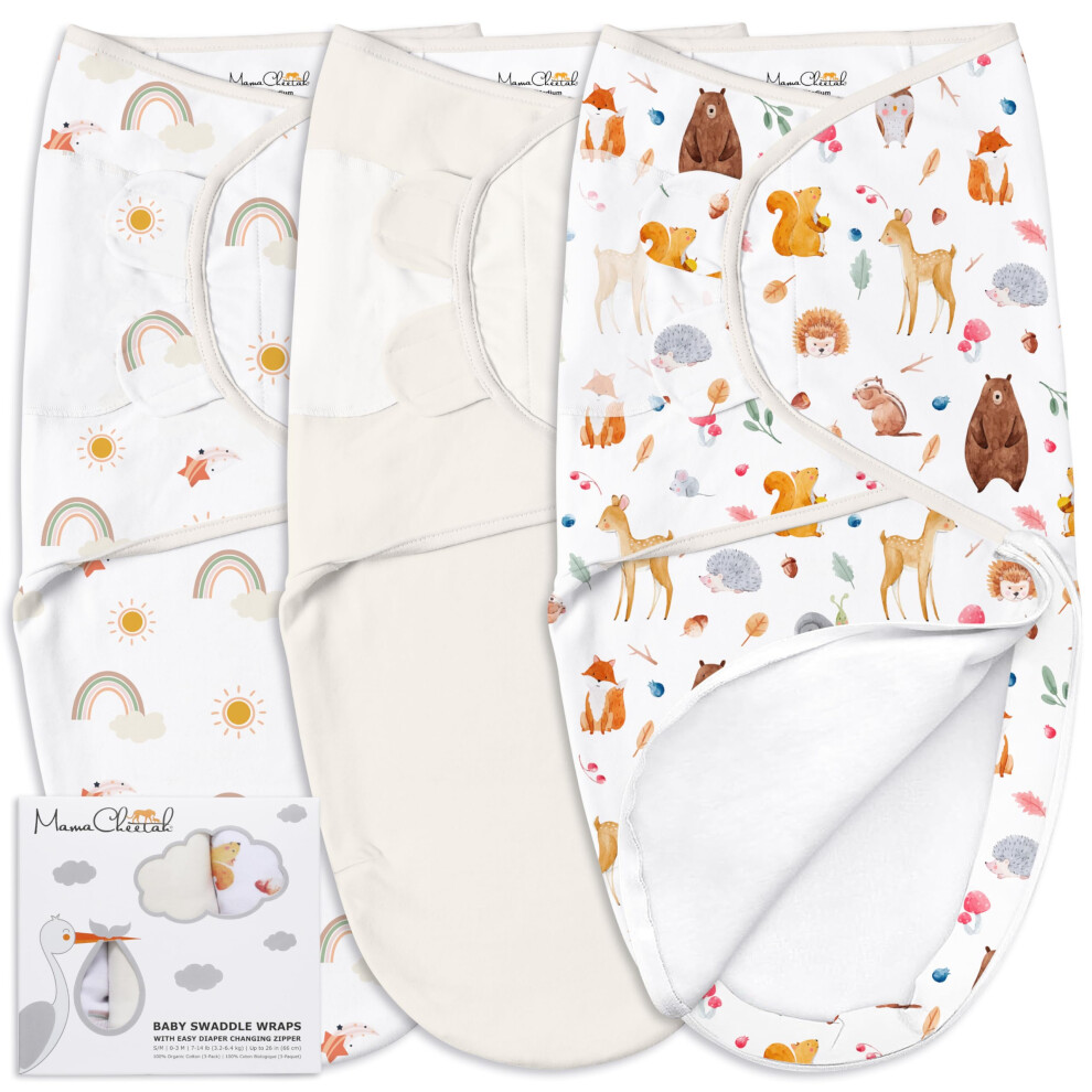 Baby Swaddle Blanket With Zipper Newborn Swaddle Sack Baby Swaddles Sleep Sack 0-3 Months Baby Swaddle Wrap With Easy Change Zipper Fo Mama Cheetah